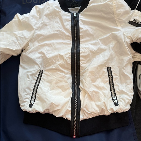 ARITZIA Mackage Cara Bomber Jacket small white black - Picture 4 of 10